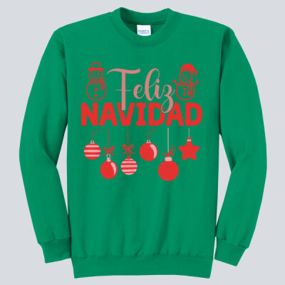 Adult Crewneck - Winter Holidays - Feliz Festive - Red Thumbnail